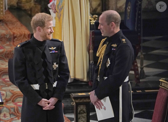 Le prince William, duc de Cambridge et le prince Harry - Cérémonie de mariage du prince Harry et de Meghan Markle en la chapelle Saint-George au château de Windsor, Royaume Uni, le 19 mai 2018. 