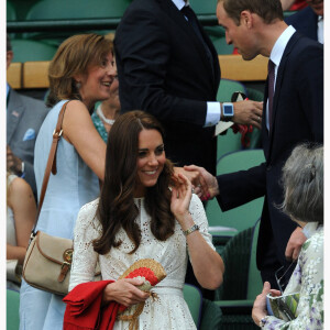 Catherine Kate Middleton, la duchesse de Cambridge - People au tournoi de tennis de Wimbledon à Londres le 2 juillet 2014. Le tenant du titre britannique de Wimbledon Andy Murray a été sèchement éliminé par le Bulgare Grigor Dimitrov, 13e mondial, mercredi en quart de finale en trois manches 6-1, 7-6 (7/4), 6-2.