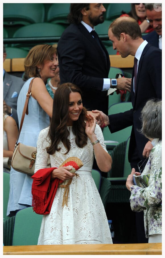 Catherine Kate Middleton, la duchesse de Cambridge - People au tournoi de tennis de Wimbledon à Londres le 2 juillet 2014. Le tenant du titre britannique de Wimbledon Andy Murray a été sèchement éliminé par le Bulgare Grigor Dimitrov, 13e mondial, mercredi en quart de finale en trois manches 6-1, 7-6 (7/4), 6-2.