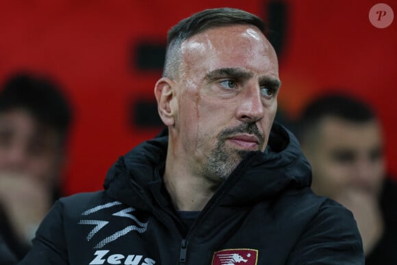 Franck Ribery, coach adjoint de la US Salernitana 1919 lors du match de football Serie A 2022/23 opposant l'AC Milan à l'US Salernitana 1919 au stade San Siro à Milan, Italie, le 13 mars 2023. le match s'est terminé par un match nul 1-1. © Fabrizio Carabelli/LPS/Zuma Press/Bestimage