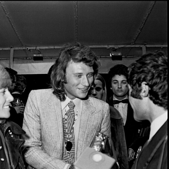 Jean-Marie Périer, Nathalie Delon et Johnny Hallyday au Festival de Cannes en 1971