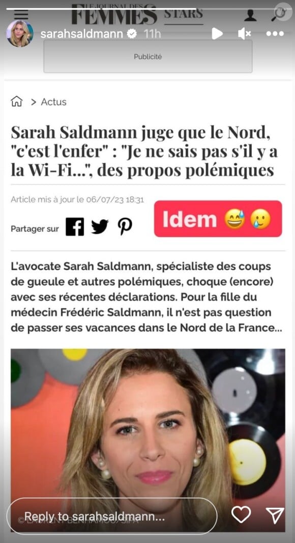 "Un peu de second degré", a fait savoir cette dernière partageant quelques captures d'écran. Avant de renchérir : "Un peu d'humour sur le/la Wifi."