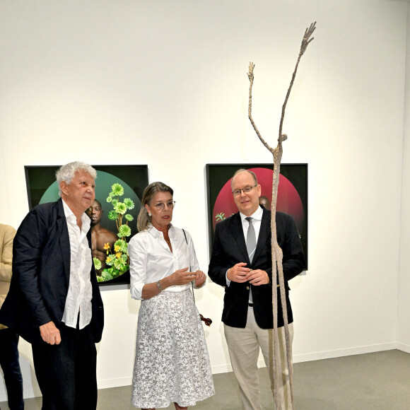 Exclusif - Le prince Albert II de Monaco et sa soeur la princesse Caroline de Hanovre ont visité la 7ème édition d'artmonte-carlo au Grimaldi Forum à Monaco, le 7 jullet 2023.