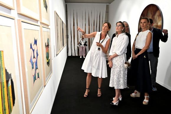 Exclusif - Le prince Albert II de Monaco et sa soeur la princesse Caroline de Hanovre ont visité la 7ème édition d'artmonte-carlo au Grimaldi Forum à Monaco, le 7 jullet 2023.