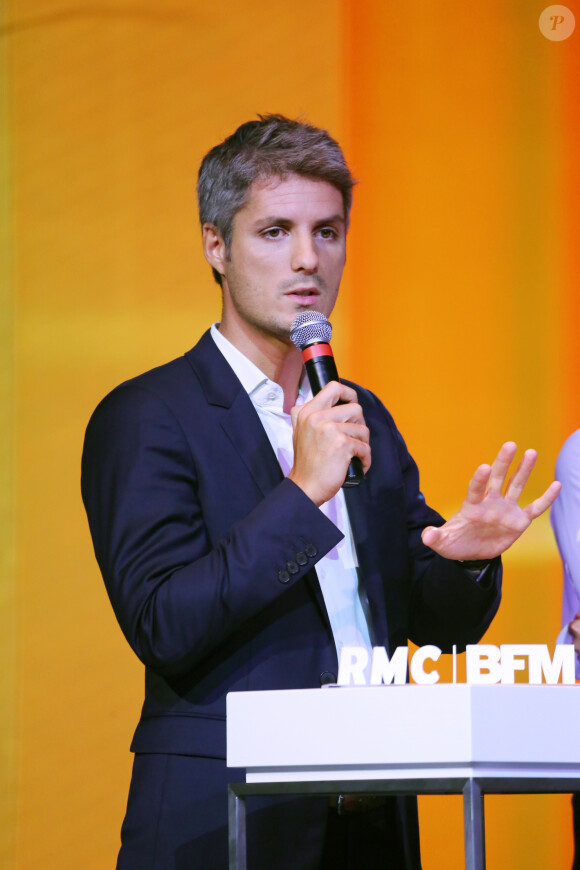 Jean-Baptiste Boursier - Conférence de presse du groupe NextRadioTV qui regroupe BFM TV et RMC à Paris le 2 septembre 2015.