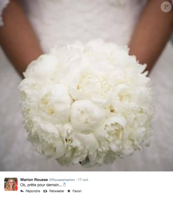 Une union qui sans surprise a été placée sous le signe du vélo. 
Tweet de Marion Rousse avant son mariage avec Tony Gallopin le 17 octobre 2014.
