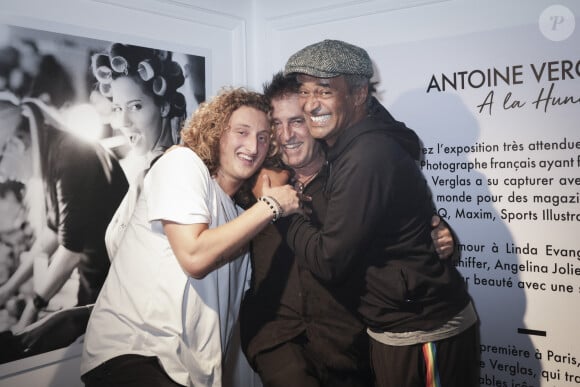 Exclusif - Joalukas Noah, Antoine Verglas, Yannick Noah - Vernissage de l'exposition éphémère d'Antoine Verglas à la Galerie La Hune. Paris, le 4 juillet 2023. © Jack Tribeca/Bestimage