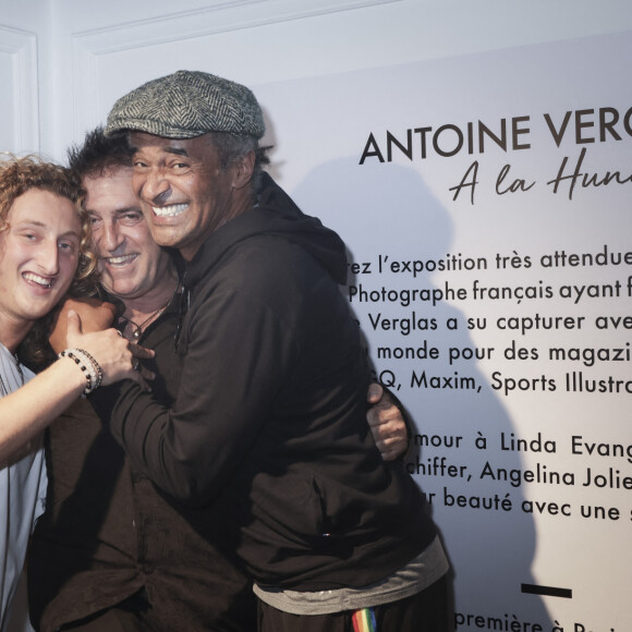 Exclusif - Joalukas Noah, Antoine Verglas, Yannick Noah - Vernissage de l'exposition éphémère d'Antoine Verglas à la Galerie La Hune. Paris, le 4 juillet 2023. © Jack Tribeca/Bestimage