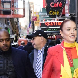 Lindsay Lohan arrive à l'émission "Good Morning America" à New York, le 8 novembre 2022. 