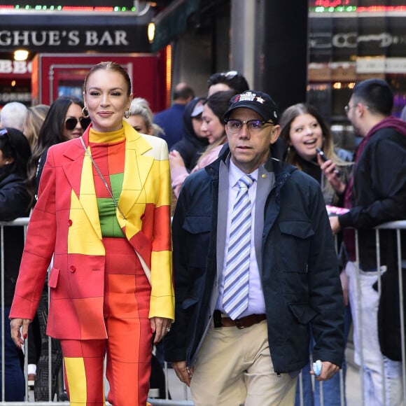 Lindsay Lohan arrive à l'émission "Good Morning America" à New York, le 8 novembre 2022. 