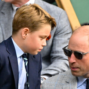 Tennis : Wimbledon 2023 - Angleterre - Finale simple Messieurs- Victoire de Carlos Alcaraz Espagne contre Novak Djokovic Serbie - - Royal Box - William Prince de Galles et son fils le Prince Georges