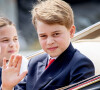 Le petit garçon fête en effet ses 10 ans.
Le prince George de Galles - La famille royale d'Angleterre lors du défilé "Trooping the Colour" à Londres. Le 17 juin 2023 