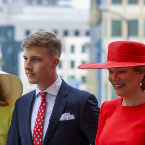 Princesse Elisabeth, Prince Emmanuel, Reine Mathilde et Roi Philippe de Belgique - Célébrations de la Fête nationale de Belgique, 21 juillet 2023 à Bruxelles