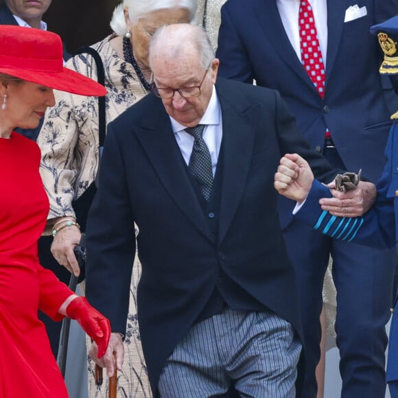 Roi Philippe et Reine Mathilde de Belgique, roi Albert de Belgique - Célébrations de la Fête nationale de Belgique, 21 juillet 2023 à Bruxelles