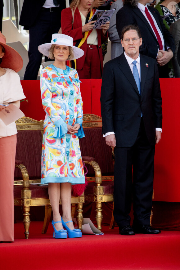 Delphine de Belgique et son mari James - Célébrations de la Fête nationale de Belgique, 21 juillet 2023 à Bruxelles