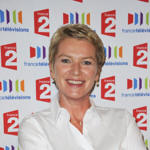 Elise Lucet lors de la conférence de presse pour la rentrée de France 2 au Théâtre du Rond-Point des Champs.
