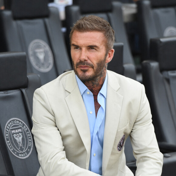Au cours de sa carrière de joueur, David Beckham avait joué sous les couleurs du Los Angeles Galaxy en Major League Soccer (MLS)
David Beckham lors de la rencontre entre l'Inter Miami et l'Atlanta United Football le mardi 25 juillet 2023.
