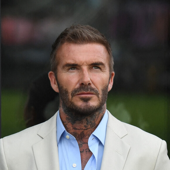 David Beckham lors de la rencontre entre l'Inter Miami et l'Atlanta United Football le mardi 25 juillet 2023.
