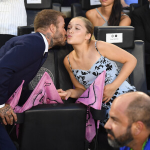 David et Harper Beckham lors du premier match de Lionel Messi avec l'Inter Miami.