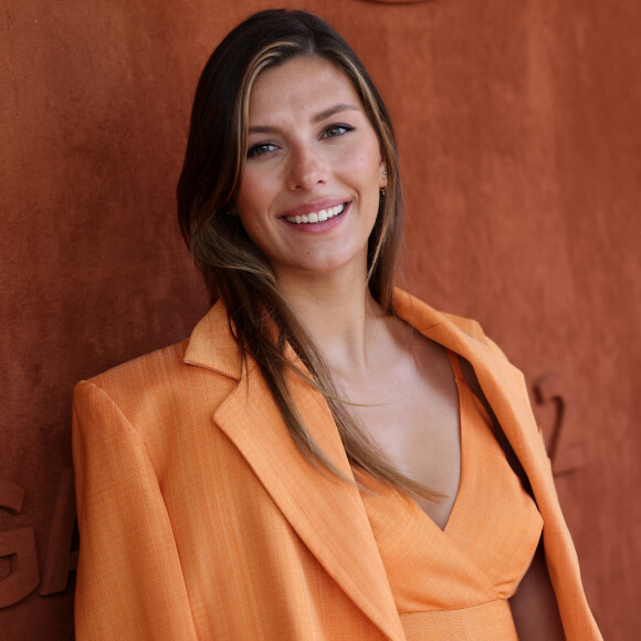 Camille Cerf, Miss France 2015 au village lors des Internationaux de France de Tennis de Roland Garros 2022 à Paris, France, le 4 juin 2022. © Dominique Jacovides/Bestimage 