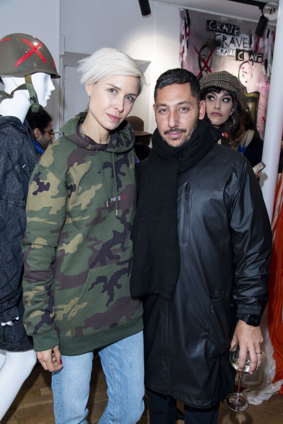 Anne-Sophie Mignaux et son mari Cyril Kamar - Soirée de lancement de la collection "Mae x Madonna" à Paris le 4 mars 2020. © Pierre Perusseau/Bestimage