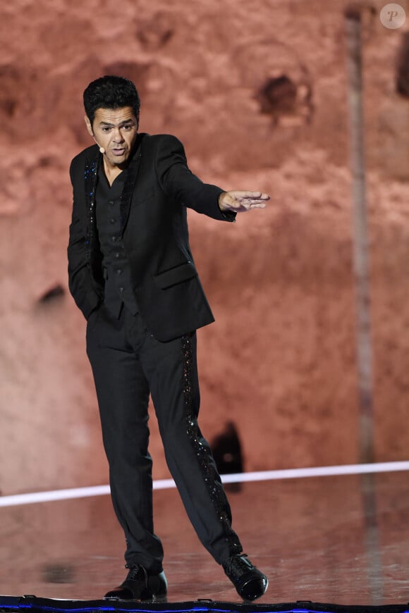 Exclusif - Jamel Debbouze lors de la soirée du grand gala du "Marrakech du Rire 2022" pour la 10ème édition au palais El Badiî à Marrakech, Maroc, le 18 juin 2022. © Rachid Bellak/Bestimage 