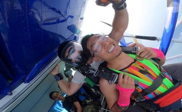 Frédéric, grand gagnant de Koh-Lanta prêt à faire du saut en parachute - Photo relayée sur Instagram.