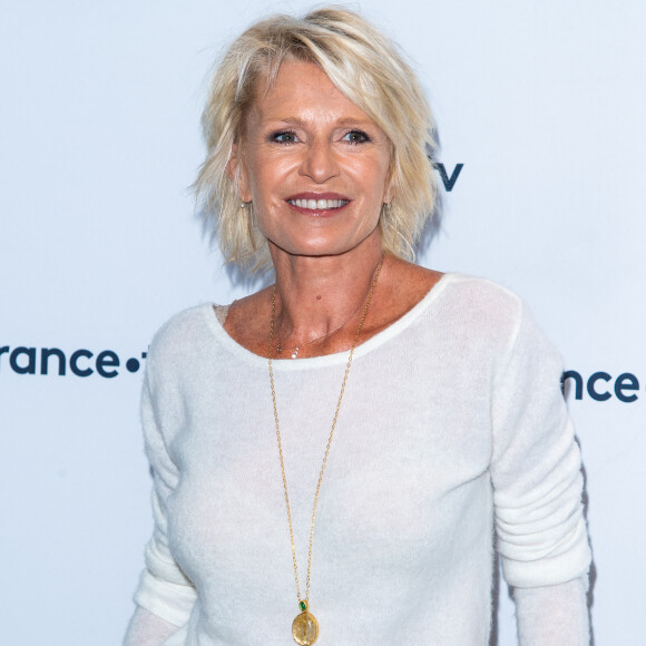 Sophie Davant lors du photocall dans le cadre de la conférence de presse de France Télévisions au Pavillon Gabriel à Paris, France, le 24 août 2021. © Pierre Perusseau/Bestimage 