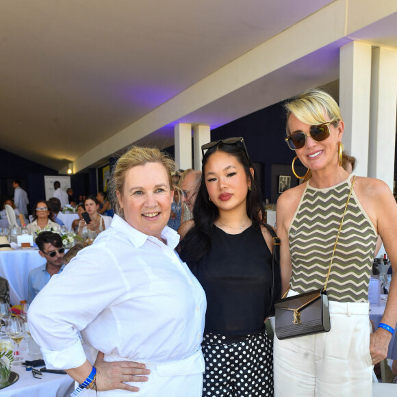 Exclusif - La cheffe Hélène Darroze, Laeticia Hallyday et sa fille Joy dans l'Espace VIP lors de la 9ème édition du "Longines Paris Eiffel Jumping" au Champ de Mars à Paris, France, le 25 juin 2023. © Perusseau-Veeren/Bestimage