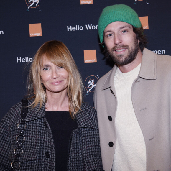 Axelle Laffont et son compagnon Romain Sichez lors de la soirée Hello Women 2023 de la Fondation Orange à Paris le 31 janvier 2023. © Rachid Bellak / Bestimage