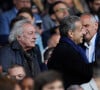 Nicolas Sarkozy et Didier Barbelivien - People lors du match de football Ligue 1 Uber Eats PSG Vs Ajaccio (5-0) au Parc des Princes à Paris le 13 mai 2023. © Cyril Moreau / Bestimage