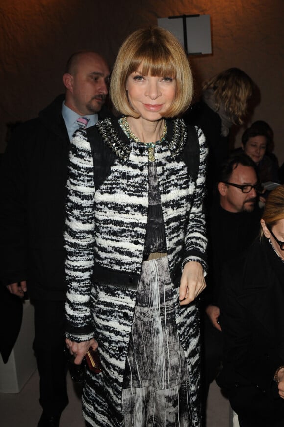 Anna Wintour lors du défilé Nina Ricci pour la fashion week prêt-à-porter automne-hiver à Paris le 4 mars 2010