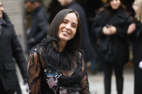 Agathe Auproux - Arrivées au défilé de mode Haute-Couture Elie Saab au Carreau du Temple lors de la Fashion Week Printemps-été 2023 de Paris, France, le 25 janvier 2023. © Christophe Clovis/Bestimage