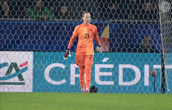 Pauline Peyraud Magnin ( 21 - France ) - - Match "France - Norvège (0-0)" à Caen, le 21 février 2023.