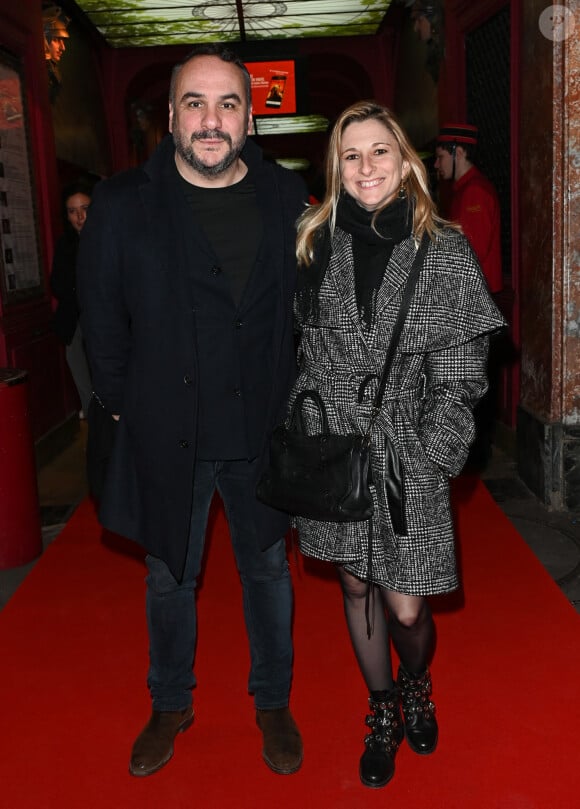 François-Xavier Demaison et sa femme Anaïs Tihay - Inauguration de la statue de cire de "Audrey Fleurot" au musée Grévin à Paris le 16 mars 2023. © Coadic Guirec/Bestimage