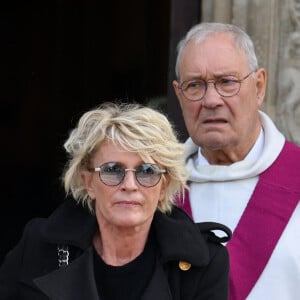 Exclusif - Sophie Davant - Funérailles du restaurateur Jacques Aviegne, dit Miocque en l'église Saint-Augustin à Deauville, France, le 7 octobre 2022. © Dominique Jacovides/Bestimage