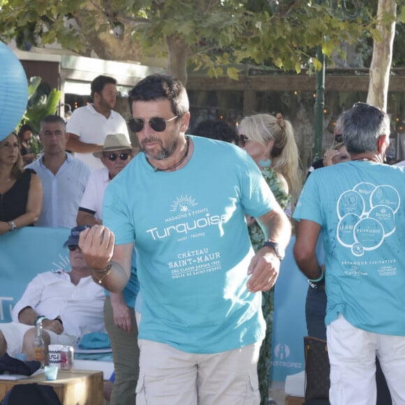 Patrick Bruel lors d'un tournoi de pétanque caritatif organisé par Turquoise magazine au profit de l'association "Sourire à la vie" (association qui soutient les enfants atteints du cancer ) place des Lices à Saint-Tropez le 13 août 2023. © Jack Tribeca / Bestimage 