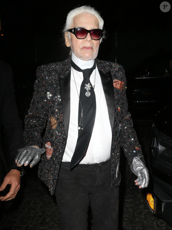 Karl Lagerfeld - Les célébrités arrivent à la soirée Chanel à New York, le 23 octobre 2017 