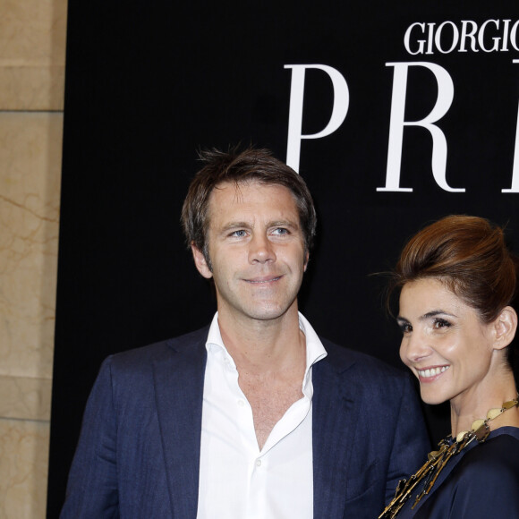 Le prince Emmanuel-Philibert de Savoie et la Princesse Clotilde de Savoie (Clotilde Courau) - Photocall du defile de mode Haute-Couture Automne-Hiver 2013/2014 "Armani" a Paris le 2 juillet 2013. 