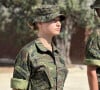 La jeune fille a commencé cette semaine un cycle de trois ans dans l'armée.
La princesse Leonor lors de sa première journée en uniforme à l'Académie militaire générale à Saragosse, Espagne, le 18 août 2023. © Jack Abuin/ZUMA Press/Bestimage 