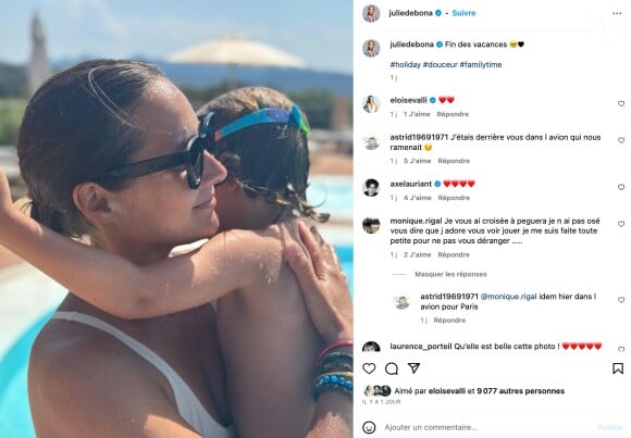 Le 19 août 2023, l'actrice a partagé un rare cliché d'elle et de son fiston immortalisés aux abords d'une jolie piscine dans laquelle ils semblent avoir piqué une énième tête. Le duo très complice semble avoir passé un merveilleux séjour !