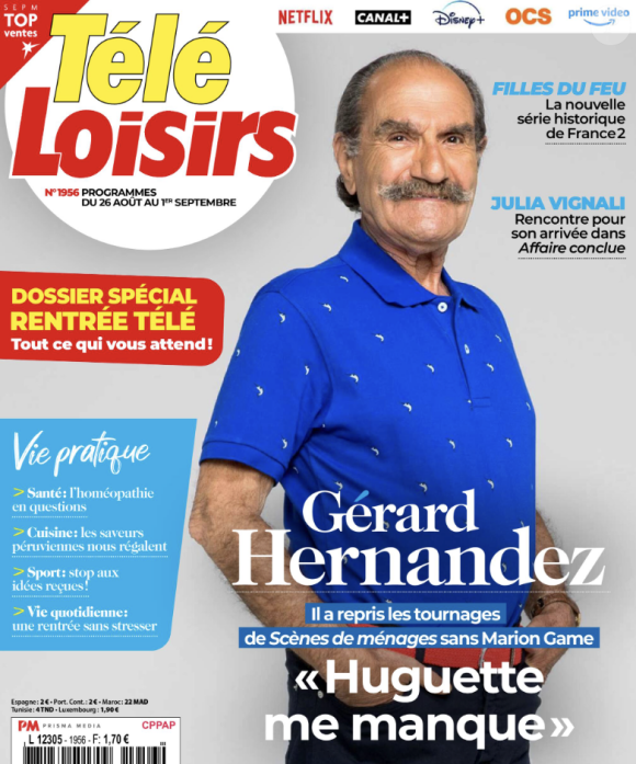 Gérard Hernandez fait la couverture de "Télé Loisirs", dont le numéro est paru le 21 août 2023