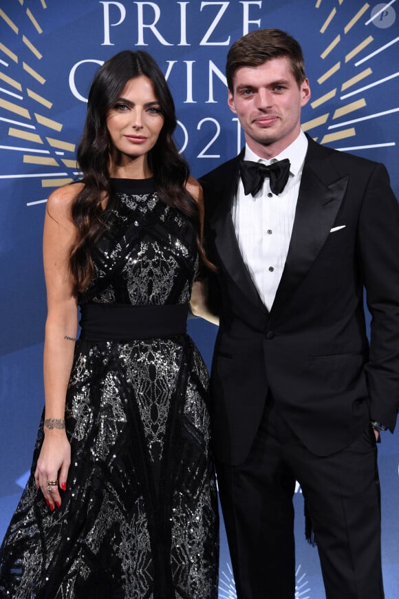 Le Champion du Monde de Formule 1 Max Verstappen et sa compagne Kelly Piquet - Gala du Prix de la FIA (FIA Prize Giving 2021) au Carrousel du Louvre à Paris le 16 décembre 2021. © Giancarlo Gorassini/Bestimage