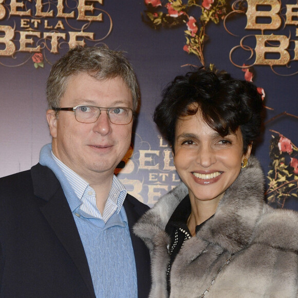 Farida Khelfa et son mari Henri Seydoux - Première du film "La Belle et La Bête" à Paris le 9 février 2014. 
