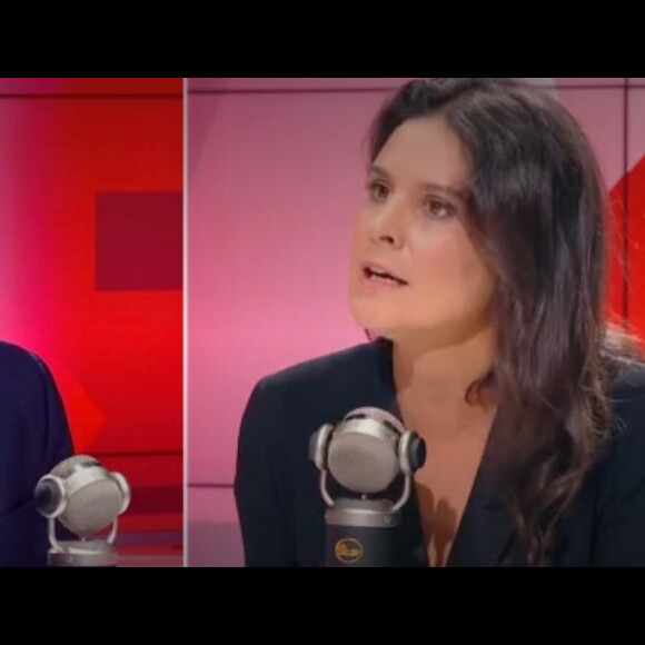 Olivier Véran, l'actuel porte-parole du gouvernement face à Apolline de Malherbe sur le plateau de BFMTV dans l'émission "Face à face".