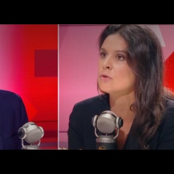 Olivier Véran, l'actuel porte-parole du gouvernement face à Apolline de Malherbe sur le plateau de BFMTV dans l'émission "Face à face".