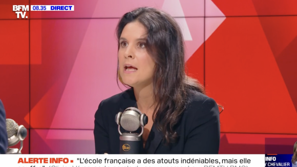 Apolline de Malherbe lors de son entretien avec Olivier Véran dans son "Face à Face" sur BFMTV.