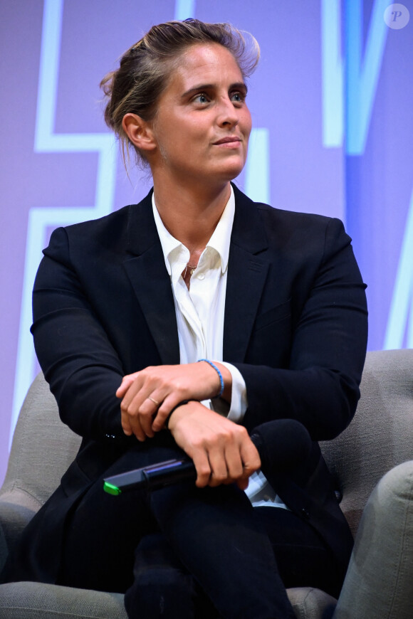 Pauline Deroulede (Champione de Francede tennis en fauteuil) lors de "Demain le Sport", évènement imaginé par L'Equipe, avec FranceInfo et France Télévisions à la Maison de la Radio à Paris, France, le 22 septembre 2022. © Federico Pestellini/Panoramic/Bestimage