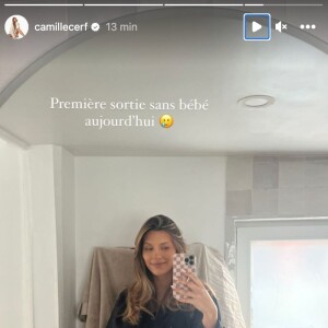 Camille Cerf immortalisée via sa story Instagram