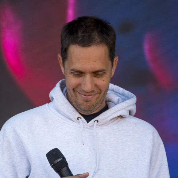 Le chanteur Fabien Marsaud dit Grand Corps Malade en répétition sur la scène du festival du Printemps de Pirogues à la Plaine de l'Ain à Saint-Vulbas (01), France le 01/07/2022. © Sandrine Thesillat / Panoramic / Bestimage